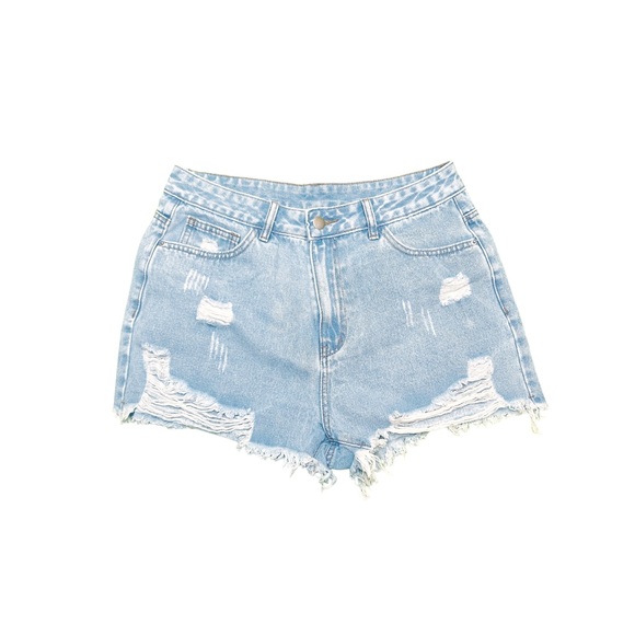 SHEIN Pants - Light Blue Distressed Denim Shorts